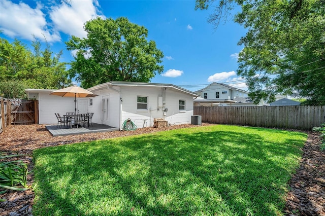 1424 W New Hampshire St, Orlando, FL 32804 - back of property featuring a lawn, a fenced backyard, and cooling unit