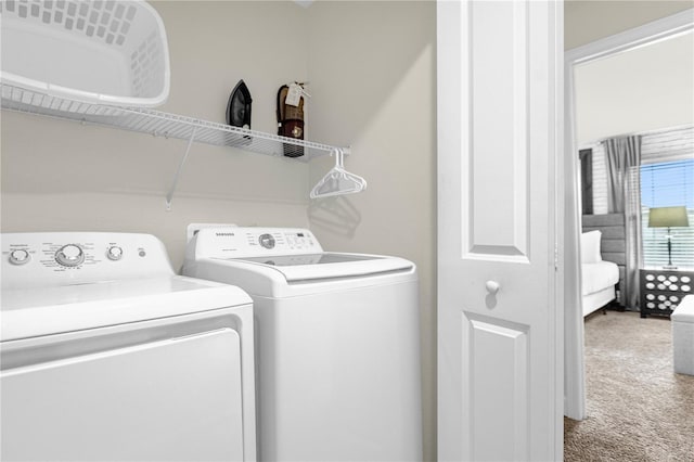 9025 Dogleg Dr, Davenport, FL 33896 - washroom with carpet flooring, washer and dryer, and laundry area