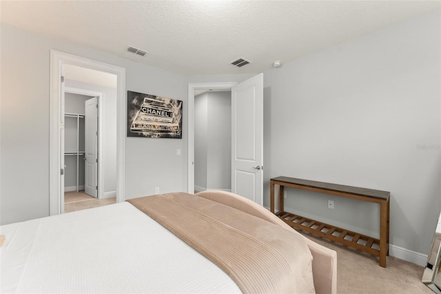 8017 Chilton Dr, Orlando, FL 32836 - bedroom with a spacious closet, baseboards, light colored carpet, and a textured ceiling