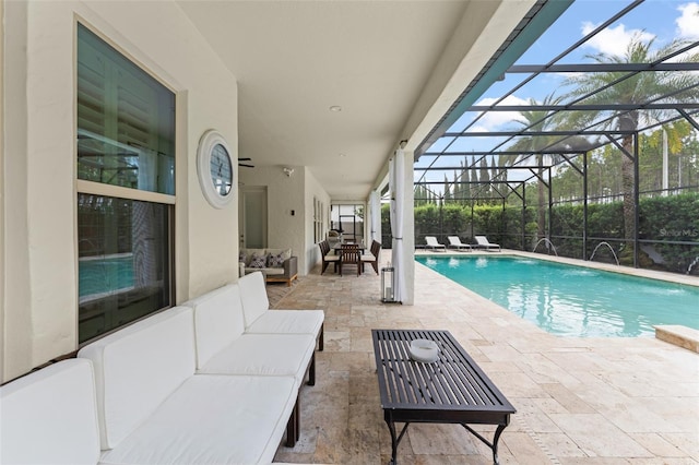 8017 Chilton Dr, Orlando, FL 32836 - swimming pool with an outdoor hangout area, a patio, and a lanai