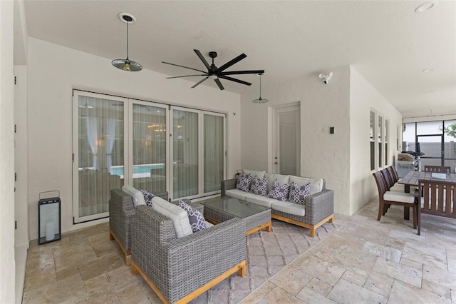 8017 Chilton Dr, Orlando, FL 32836 - view of patio featuring an outdoor living space and ceiling fan