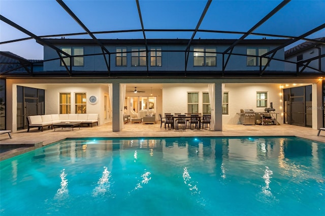 8017 Chilton Dr, Orlando, FL 32836 - back of property featuring outdoor lounge area, outdoor dining area, and a patio