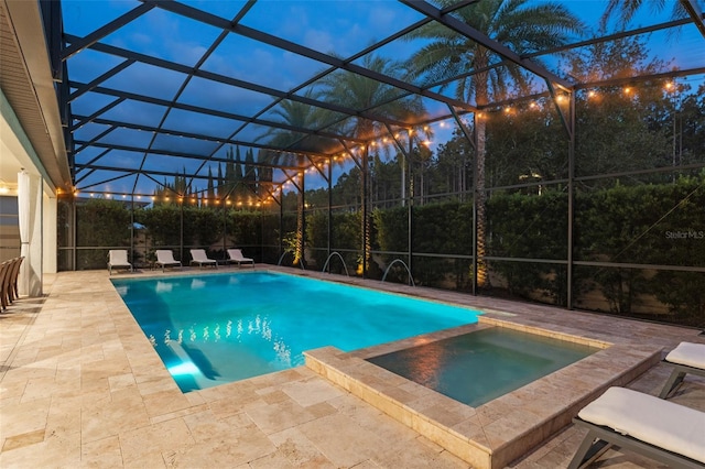 8017 Chilton Dr, Orlando, FL 32836 - view of swimming pool featuring a patio area, a lanai, and a pool with connected hot tub