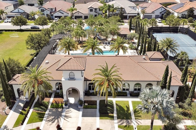 8017 Chilton Dr, Orlando, FL 32836 - aerial perspective of suburban area featuring a pool