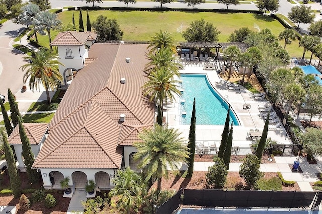 8017 Chilton Dr, Orlando, FL 32836 - view from above of property featuring a pool area