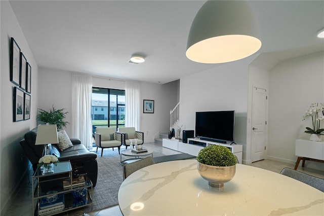 15242 Sunny Day Dr, Bradenton, FL 34211 - living area with baseboards and stairs