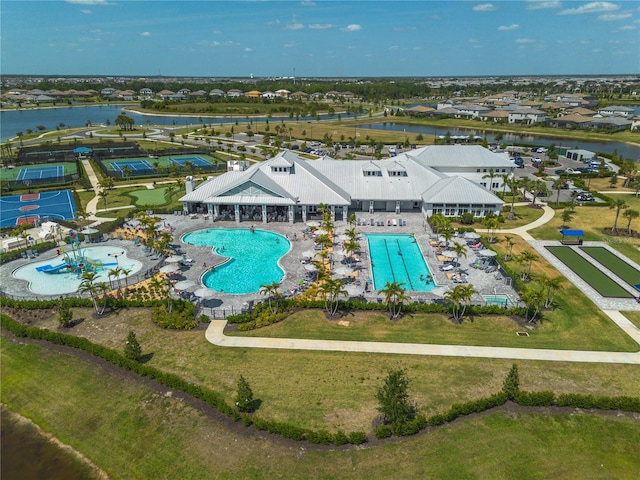 15242 Sunny Day Dr, Bradenton, FL 34211 - birds eye view of property featuring a water view