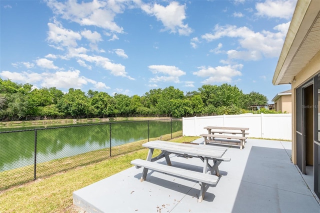 view of patio / terrace with outdoor dining space and a fenced backyard