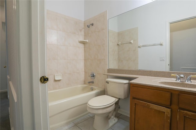 7613 Bay Port Rd Unit 34, Orlando, FL 32819 - bathroom with shower / tub combination, toilet, tile patterned flooring, and vanity
