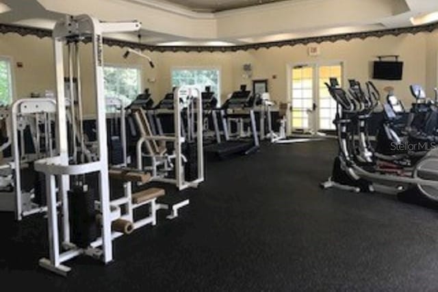 workout area with plenty of natural light
