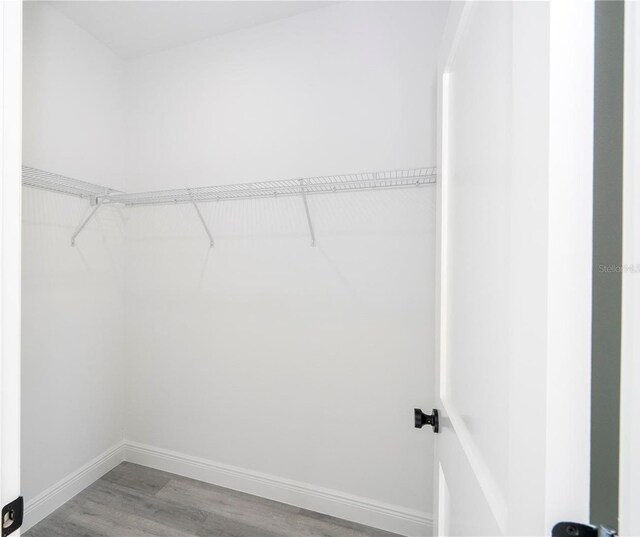 spacious closet with light wood-style flooring