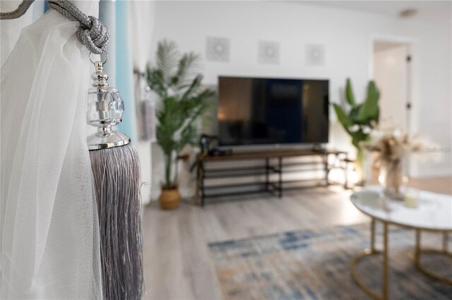living area with wood finished floors