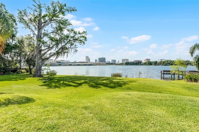 water view with a city view