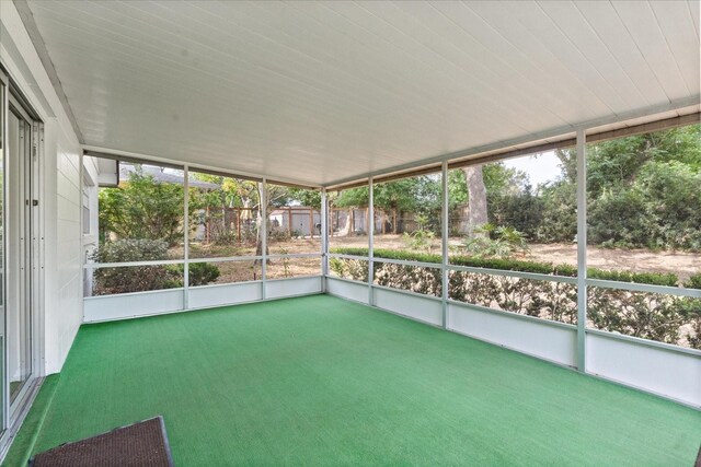 view of unfurnished sunroom