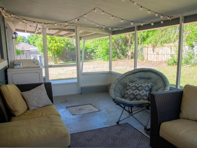 15 Estrella Rd, Debary, FL 32713 - sunroom / solarium featuring washer / dryer