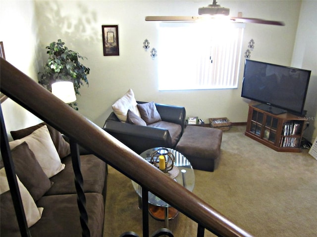 2073 Oak Meadow Cir S, Daytona, FL 32119 - living room with carpet floors and ceiling fan