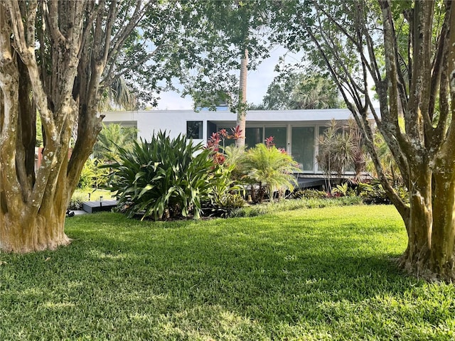 exterior space with a lawn
