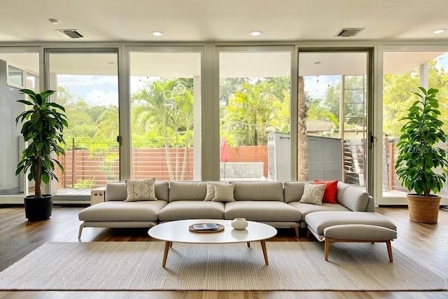 sunroom / solarium with visible vents