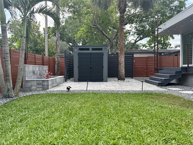 view of yard featuring a patio and fence private yard