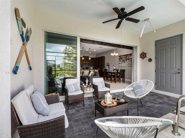 193 Captiva Dr, Davenport, FL 33896 - view of patio featuring a ceiling fan and an outdoor hangout area