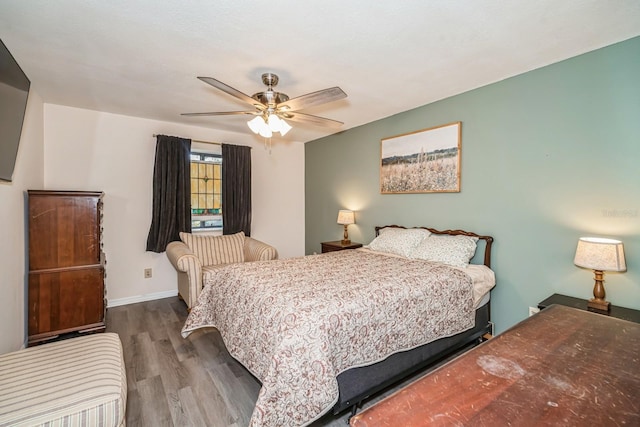 150 Waterfall Way Unit 102, Altamonte Springs, FL 32714 - bedroom featuring baseboards, wood finished floors, and ceiling fan