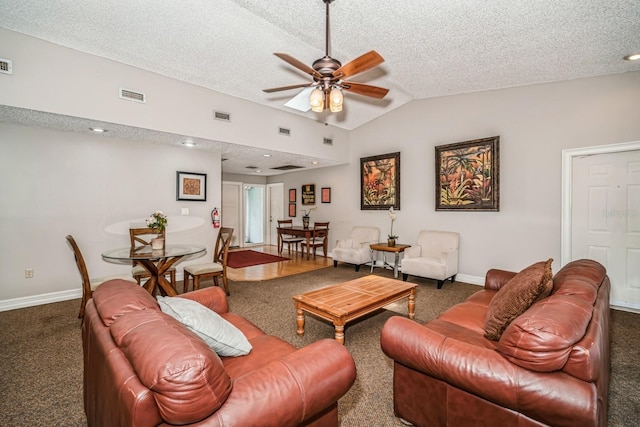150 Waterfall Way Unit 102, Altamonte Springs, FL 32714 - carpeted living area with visible vents, ceiling fan, and baseboards