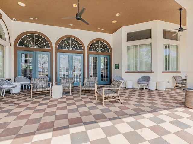 411 Cabello Dr, Davenport, FL 33837 - view of patio featuring a ceiling fan and french doors