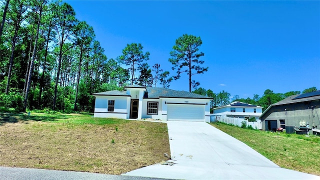 7868 N Hale Rd, Citrus Springs, FL 34434 - view of front of house with an attached garage, driveway, and stucco siding
