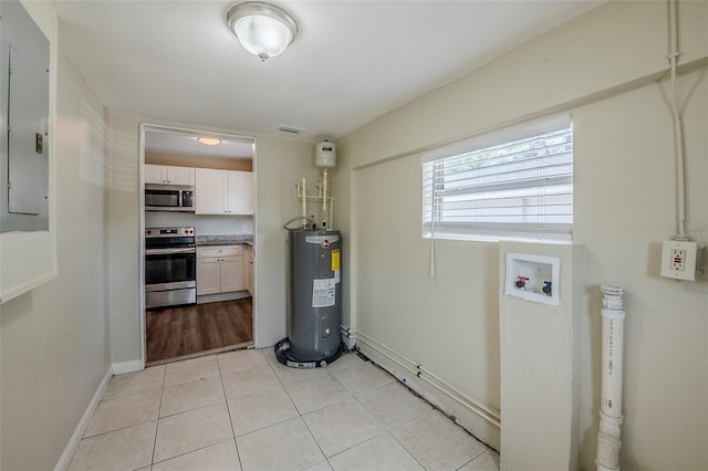 72 Campus View Dr, Orlando, FL 32810 - washroom with laundry area, hookup for a washing machine, water heater, baseboards, and electric panel