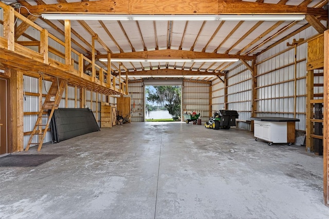 garage featuring metal wall