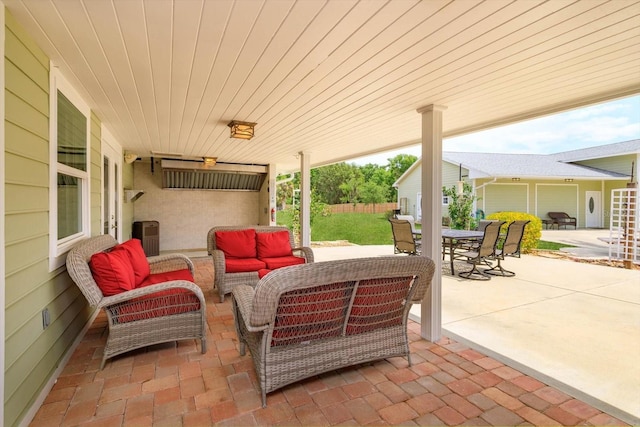 36408 E Eldorado Lake Dr, Eustis, FL 32736 - view of patio / terrace featuring outdoor lounge area and outdoor dining space