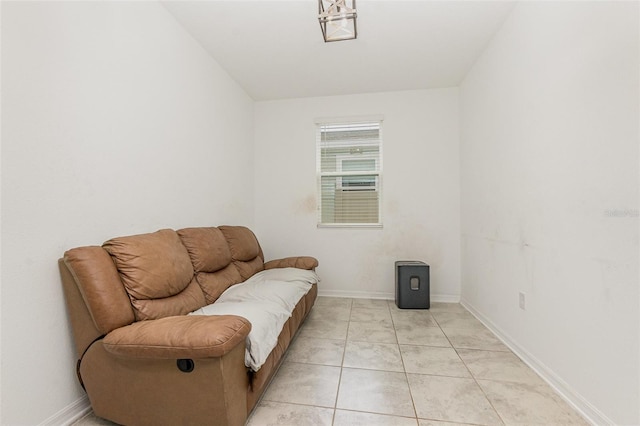 living area with baseboards
