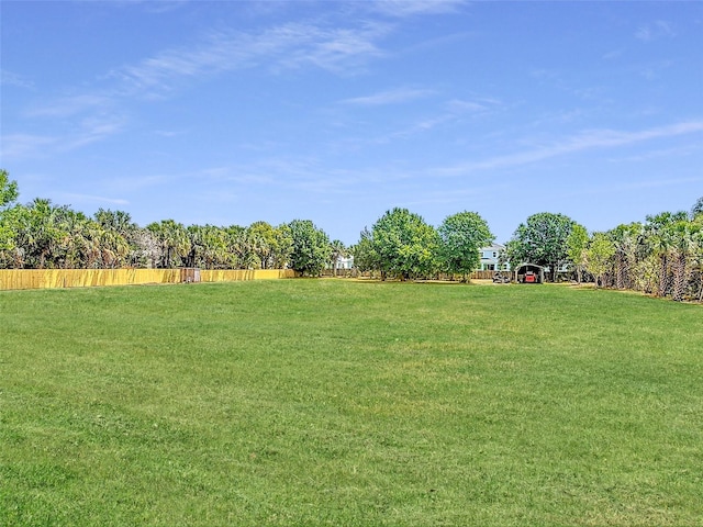 view of yard featuring fence