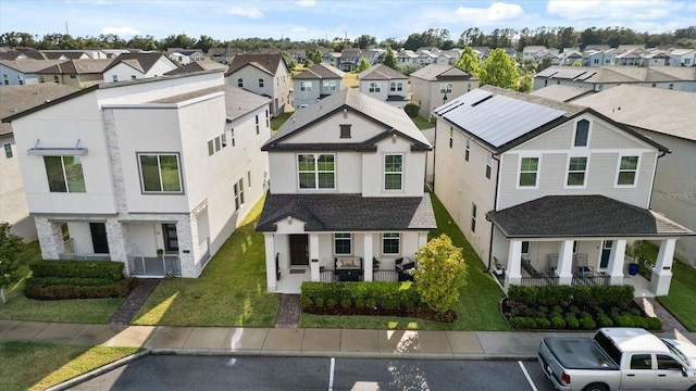 aerial perspective of suburban area