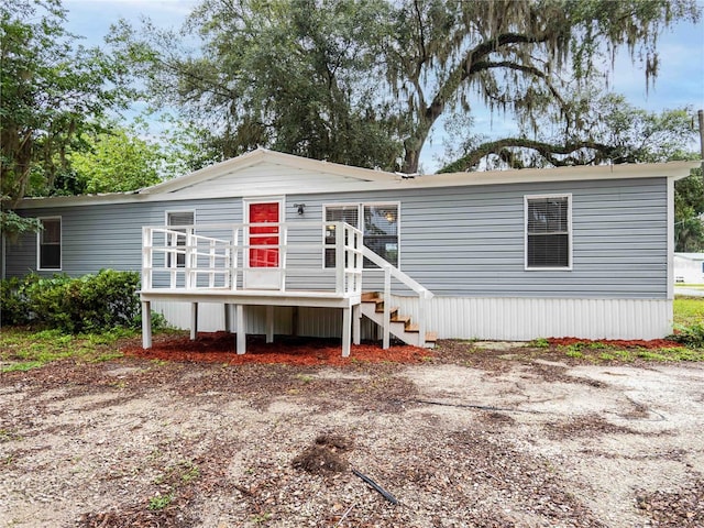 manufactured / mobile home with a deck