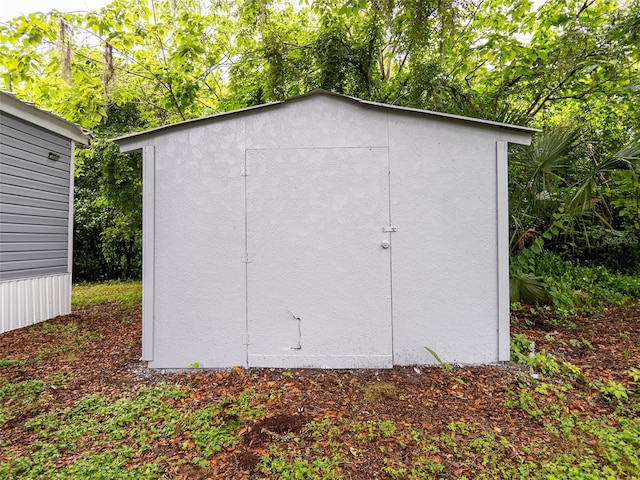 view of shed