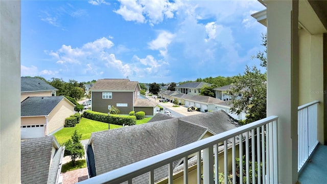 balcony featuring a residential view