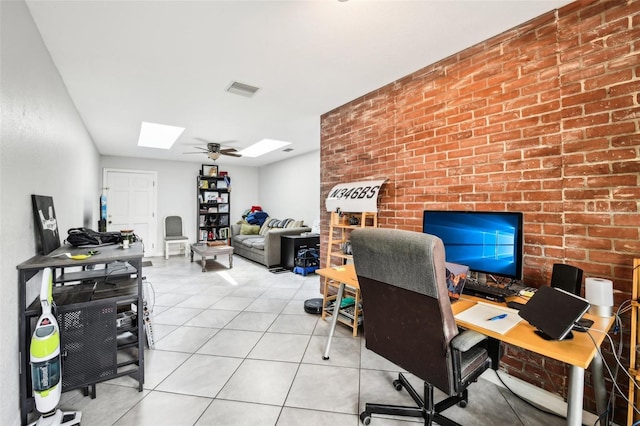 1239 E Ridgewood St, Orlando, FL 32803 - office area with a skylight, light tile patterned flooring, and visible vents