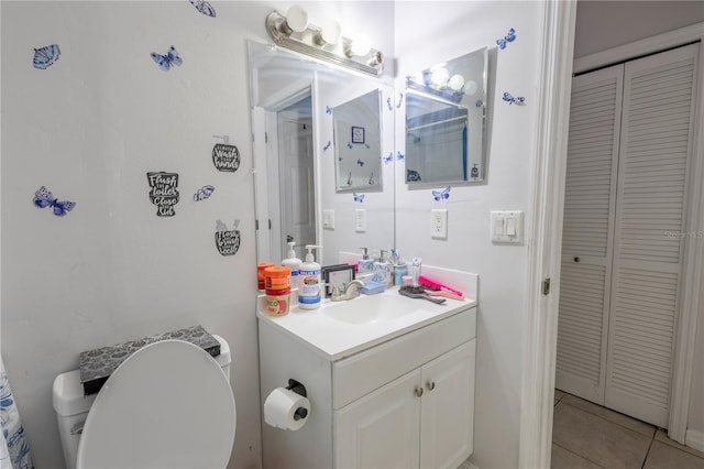 349 Caldbeck Way, Kissimmee, FL 34758 - bathroom featuring vanity, tile patterned floors, a closet, and toilet