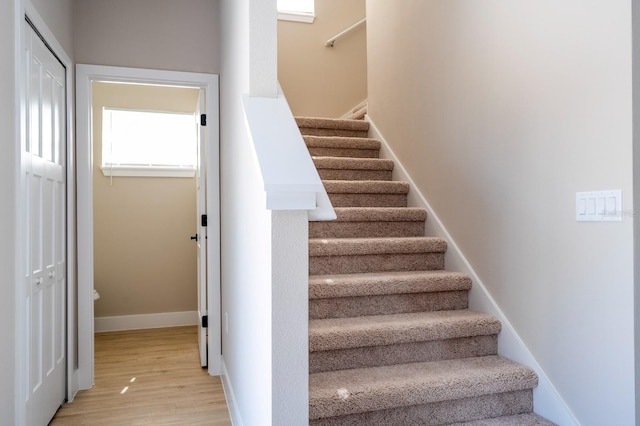 2041 Warrens Ave, Maitland, FL 32751 - stairway with baseboards and wood finished floors
