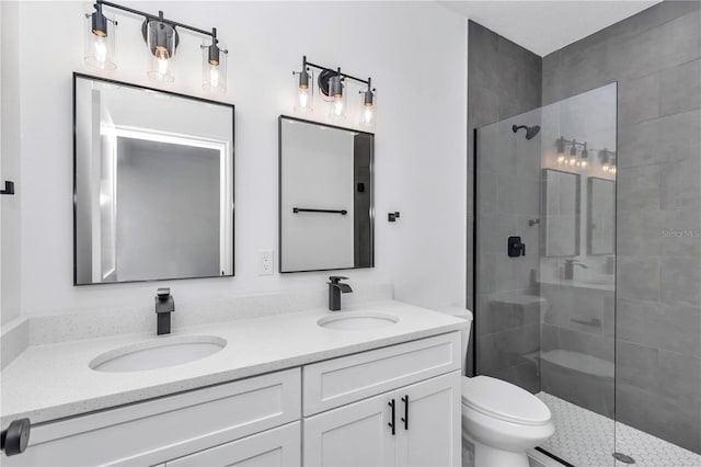 13430 SW 88th Ter, Ocala, FL 34473 - full bath featuring double vanity, a sink, and a tile shower
