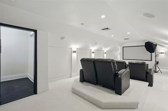 5550 Osprey Isle Ln, Orlando, FL 32819 - home theater room with carpet flooring, recessed lighting, baseboards, and lofted ceiling