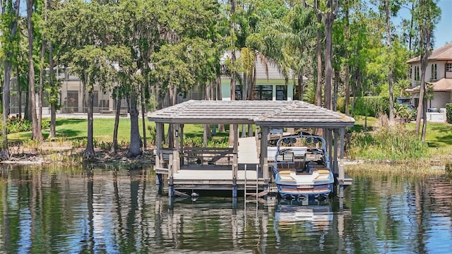 5550 Osprey Isle Ln, Orlando, FL 32819 - dock area with boat lift and a water view