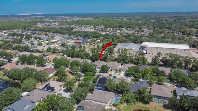 drone / aerial view with a residential view