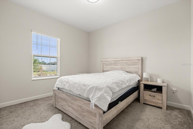 bedroom featuring baseboards and carpet