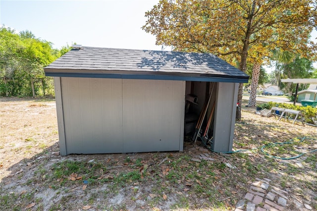 view of shed