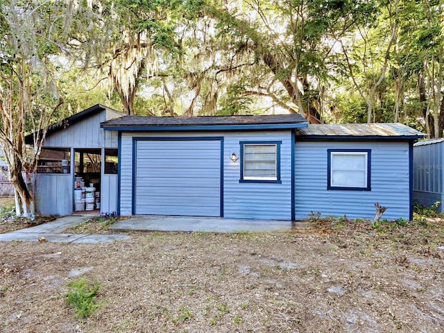 view of garage