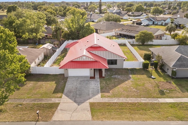 drone / aerial view with a residential view