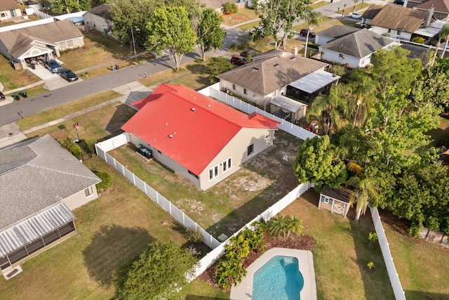 bird's eye view featuring a residential view