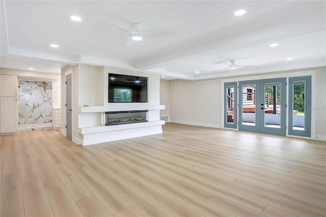 40 W Laurel St, Apopka, FL 32703 - unfurnished living room with light wood-style floors, a ceiling fan, and recessed lighting